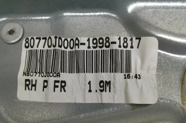 Mecanisme  moteur lève-glace avant droit Nissan QASHQAI - QASHQAI 2 I (J10, NJ10, JJ10E) 2.0 dci traction intégrale (200