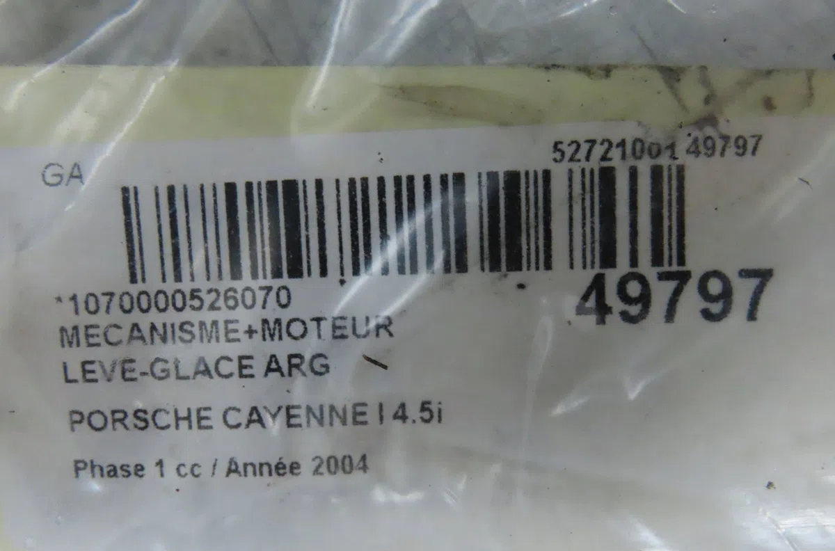 Mecanismemoteur leve-glace arg Porsche CAYENNE (9PA) S 4.5 (2002-2007) occasion