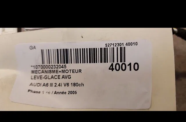 Mecanismemoteur leve-glace avg Audi A6 C6 (4F2) 2.4 (2004-2008) occasion