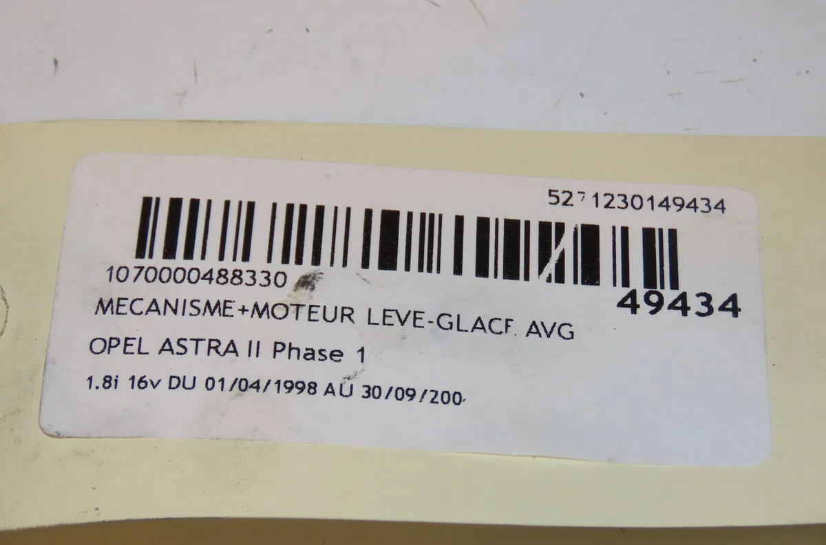 Mecanismemoteur leve-glace avg Opel ASTRA G 3-5 portes (T98) 1.8 16v (f08, f48) (1998-2000) occasion
