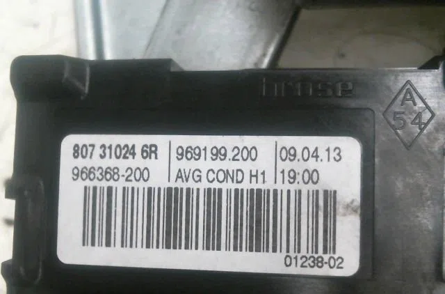 Mecanismemoteur leve-glace avg Renault MEGANE III 3-5 portes (BZ0-1_, B3_) 1.2 tce (bz2b, bz11) (2012-2015) 5 portes occ
