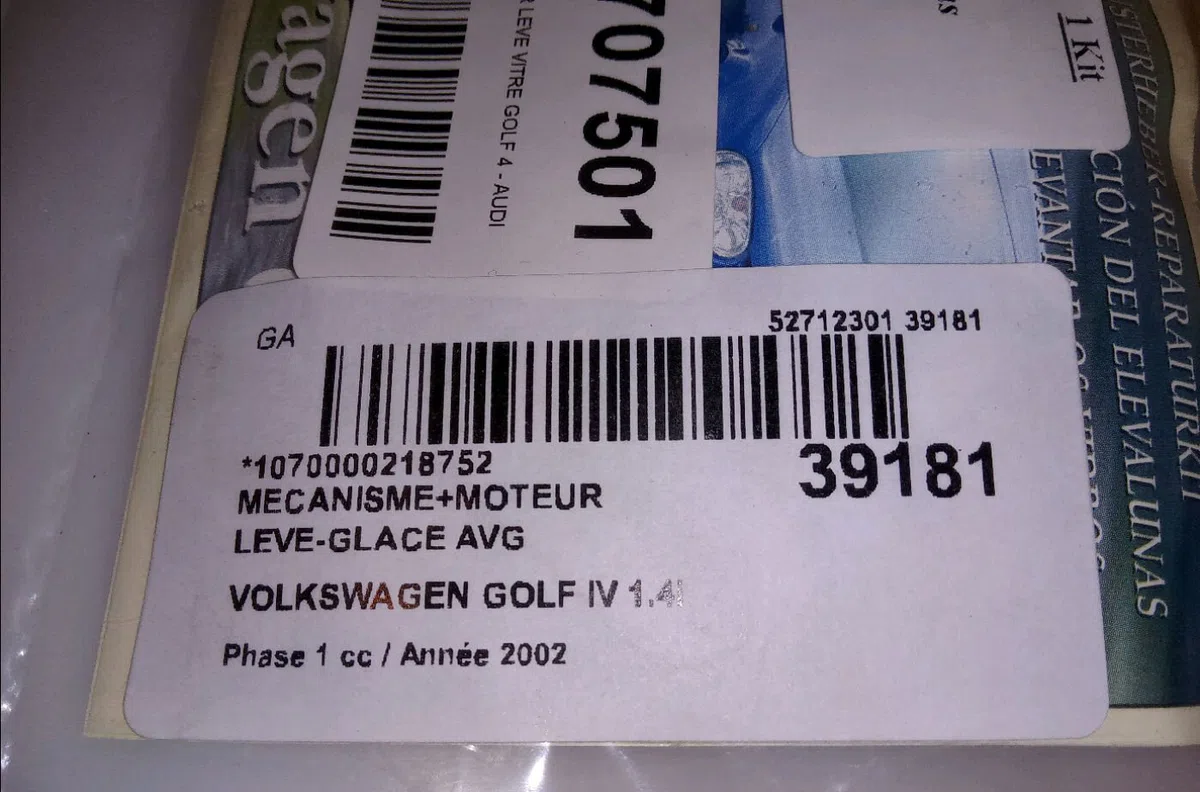 Mecanismemoteur leve-glace avg Volkswagen GOLF IV (1J1) 1.4 16v (1997-2004) 5 portes occasion