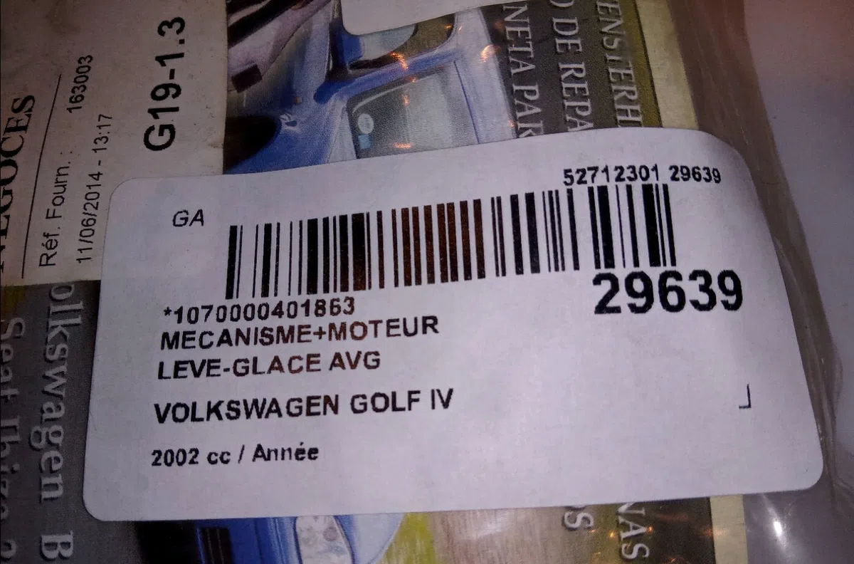 Mecanismemoteur leve-glace avg VOLKSWAGEN GOLF IV 2002 occasion