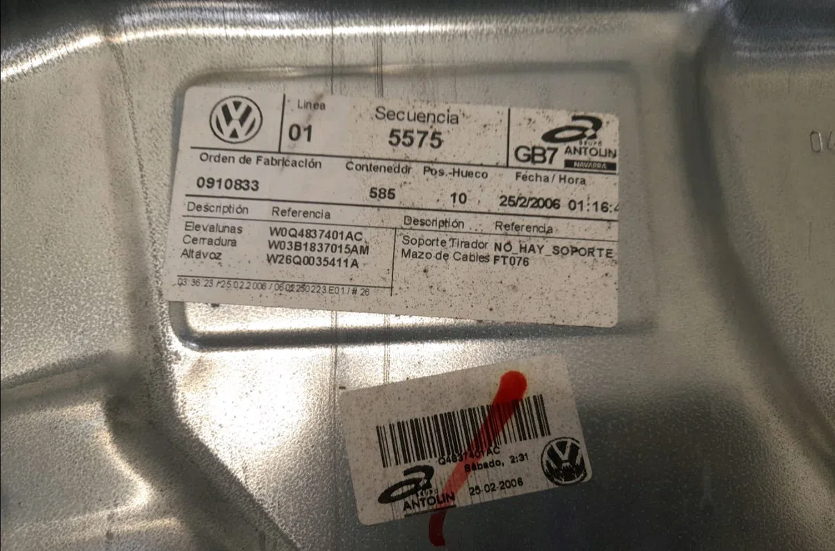 Mecanismemoteur leve-glace avg Volkswagen POLO (9N_, 9A_) 1.4 16v (2001-2008) occasion