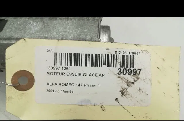 Moteur essuie-glace arrière ALFA ROMEO 147 2001 occasion