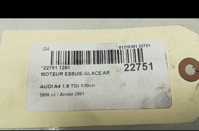 Moteur essuie-glace arrière AUDI A4 II 2001 occasion