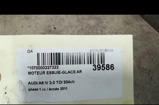 Moteur essuie-glace arrière Audi A6 C7 Avant (4G5, 4GD) 3.0 tdi (2011-2018) occasion