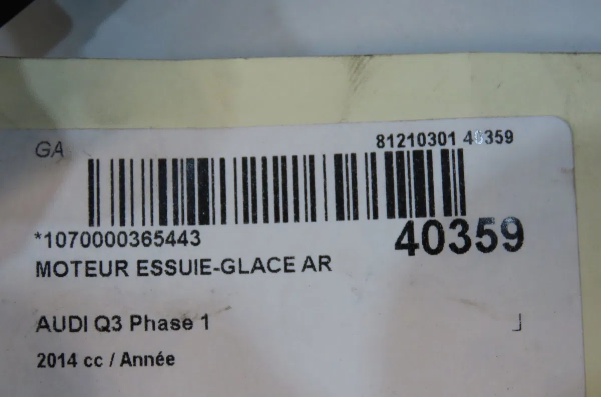 Moteur essuie-glace arrière AUDI Q3 2014 occasion