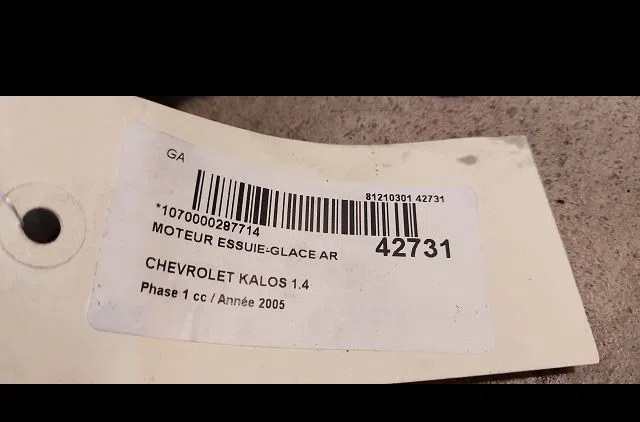 Moteur essuie-glace arrière Chevrolet AVEO - KALOS 3-5 portes (T200) 1.4 (2005-2008) occasion
