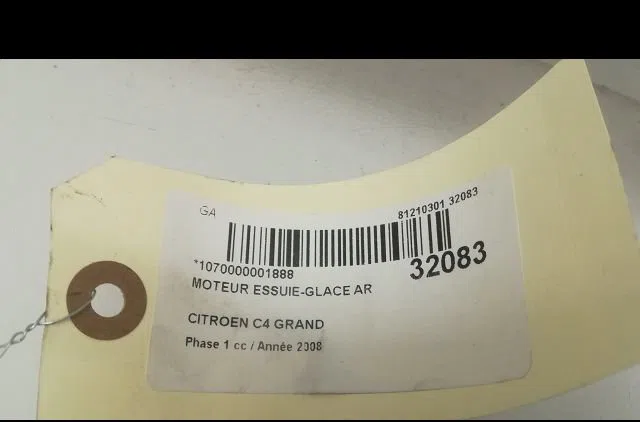 Moteur essuie-glace arrière CITROEN C4 GRAND PICASSO I 2008 occasion