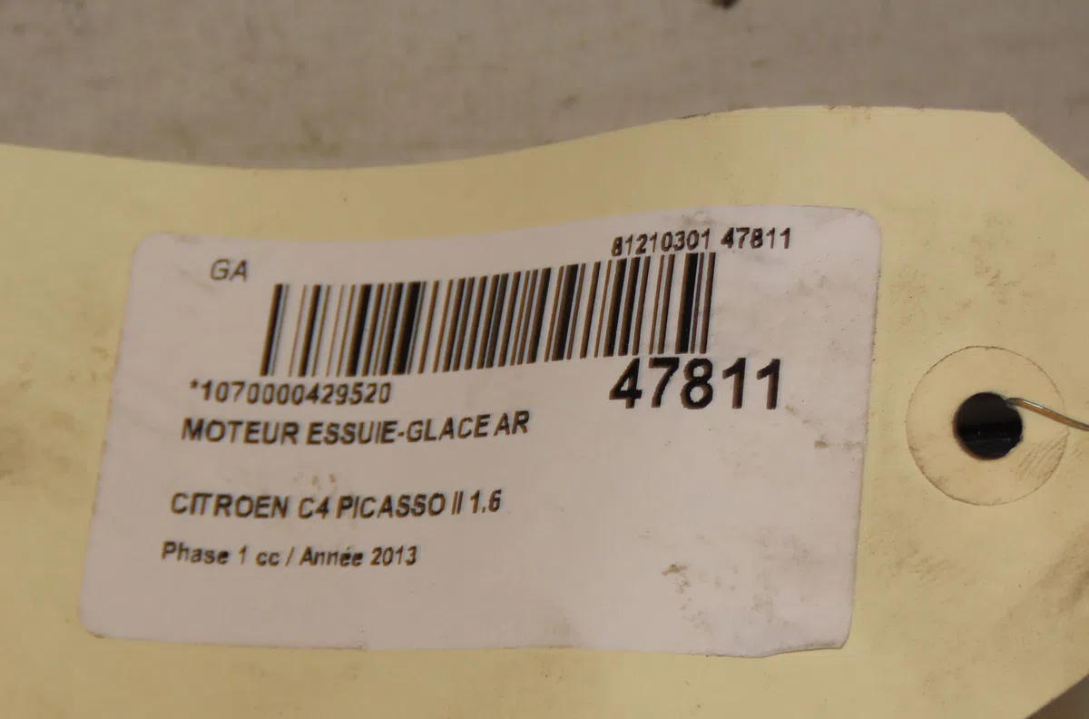 Moteur essuie-glace arrière Citroen C4 PICASSO II 1.6 hdi - bluehdi 115 (2013) 5 portes occasion