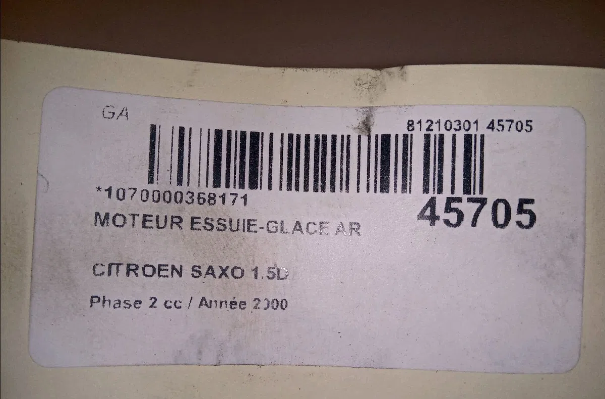 Moteur essuie-glace arrière Citroen SAXO (S0, S1) 1.5 d (1996-2001) 5 portes occasion