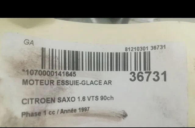 Moteur essuie-glace arrière Citroen SAXO (S0, S1) 1.6 vtl, vtr (1996-2003) occasion