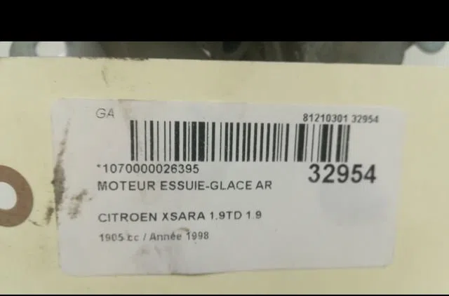 Moteur essuie-glace arrière Citroen XSARA Break (N2) 1.9 td (1997-2000) occasion