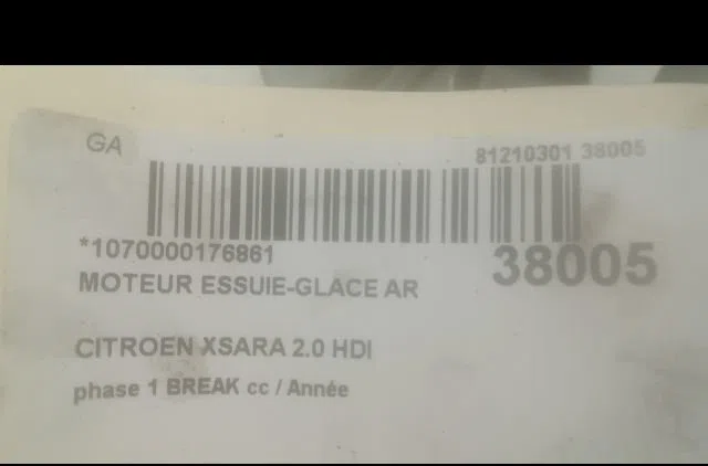 Moteur essuie-glace arrière Citroen XSARA Break (N2) 2.0 hdi 90 (1999-2005) occasion