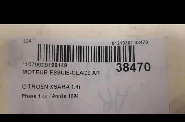 Moteur essuie-glace arrière Citroen XSARA (N1) 1.4 i (1997-2005) occasion