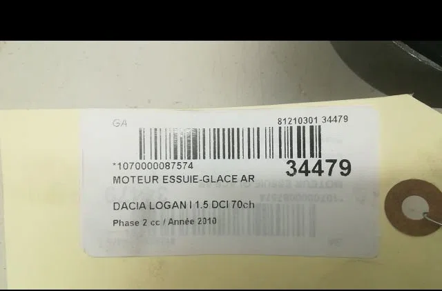 Moteur essuie-glace arrière Dacia LOGAN MCV (KS_) 1.5 dci (ks0k) (2007) occasion