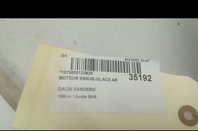 Moteur essuie-glace arrière Dacia SANDERO 1.4 mpi lpg (2009) occasion