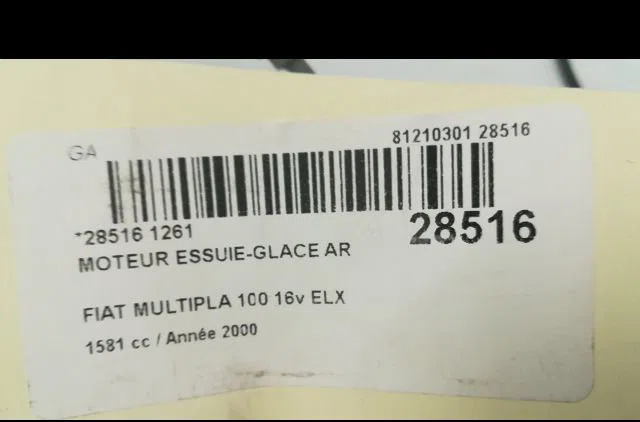 Moteur essuie-glace arrière FIAT MULTIPLA 2000 occasion