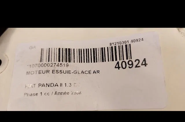 Moteur essuie-glace arrière Fiat PANDA (169_) 1.3 d multijet (169.axc1a) (2003) 5 portes occasion
