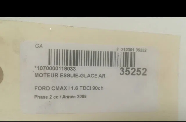 Moteur essuie-glace arrière FORD CMAX I 2009 occasion