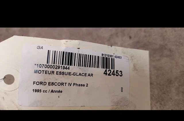 Moteur essuie-glace arrière Ford ESCORT VI (GAL, AAL, ABL) 1.8 td (1995-1998) occasion