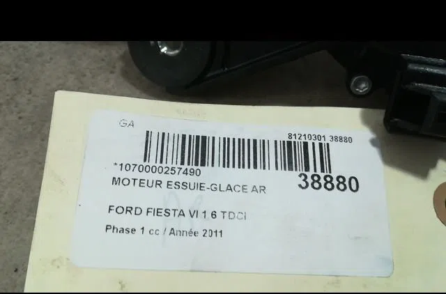 Moteur essuie-glace arrière Ford FIESTA VI (CB1, CCN) 1.6 tdci (2008-2012) occasion