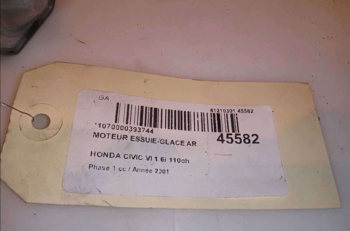 Moteur essuie-glace arrière Honda CIVIC VII Hatchback (EU, EP, EV) 1.6 i (ep2, eu8, eu6) (2001-2005) occasion