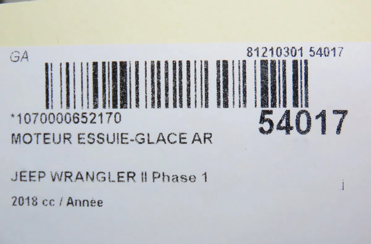 Moteur essuie-glace arrière Jeep WRANGLER IV (JL) 2.2 multijet ii (jl72, jl74) (2017) occasion