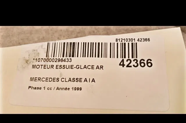 Moteur essuie-glace arrière Mercedes-benz CLASSE A (W168) A 170 cdi (168.008) (1998-2001) occasion