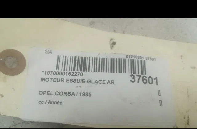 Moteur essuie-glace arrière Opel CORSA B (S93) 1.5 d (f08, f68, m68) (1993-2000) occasion