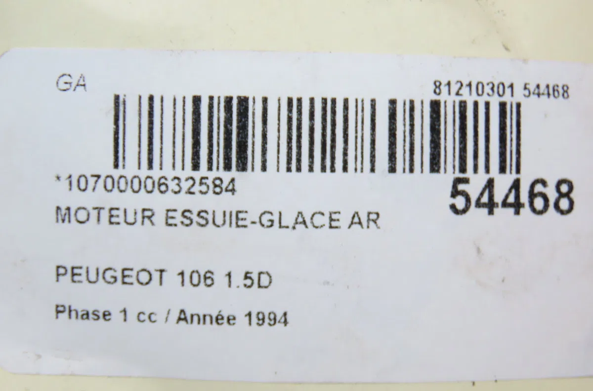 Moteur essuie-glace arrière Peugeot 106 II (1A_, 1C_) 1.5 d (1998-2004) 3 portes occasion