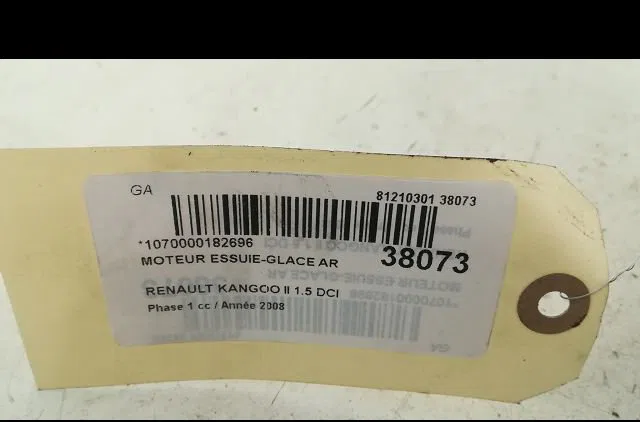 Moteur essuie-glace arrière Renault KANGOO - GRAND KANGOO II (KW0-1_) 1.5 dci 85 (kw0k, kw0l, kw0b) (2008) 4 portes occa
