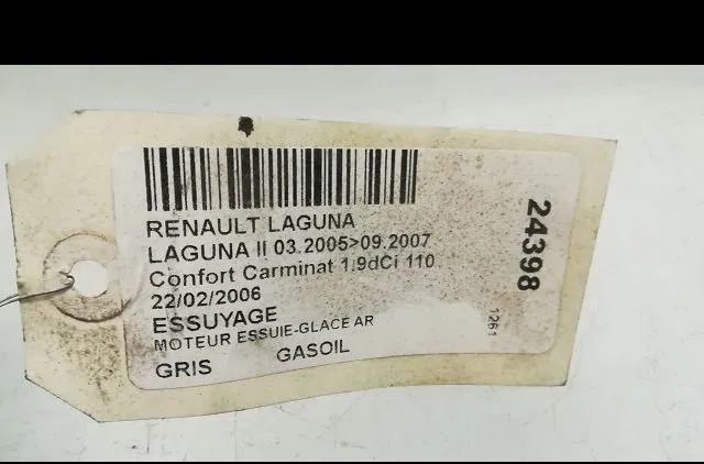 Moteur essuie-glace arrière RENAULT LAGUNA II 2006 occasion