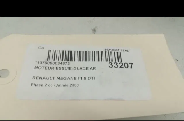 Moteur essuie-glace arrière RENAULT MEGANE I 2000 occasion