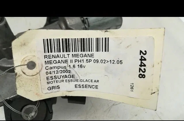 Moteur essuie-glace arrière RENAULT MEGANE II 2002 occasion