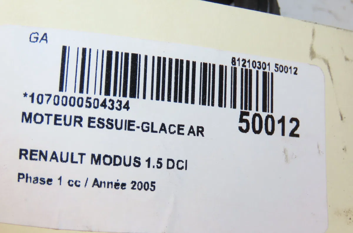 Moteur essuie-glace arrière Renault MODUS - GRAND MODUS (F-JP0_) 1.5 dci (fp0e, jp0e) (2004) occasion