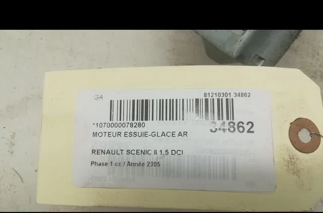 Moteur essuie-glace arrière Renault SCÉNIC II (JM0-1_) 1.5 dci (jm02, jm13) (2003-2005) occasion