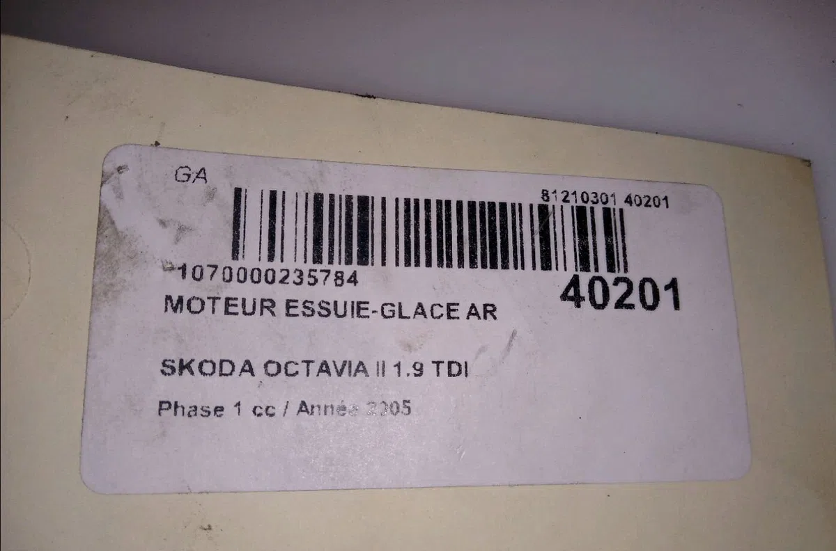 Moteur essuie-glace arrière Skoda OCTAVIA II (1Z3) 1.9 tdi (2004-2010) occasion