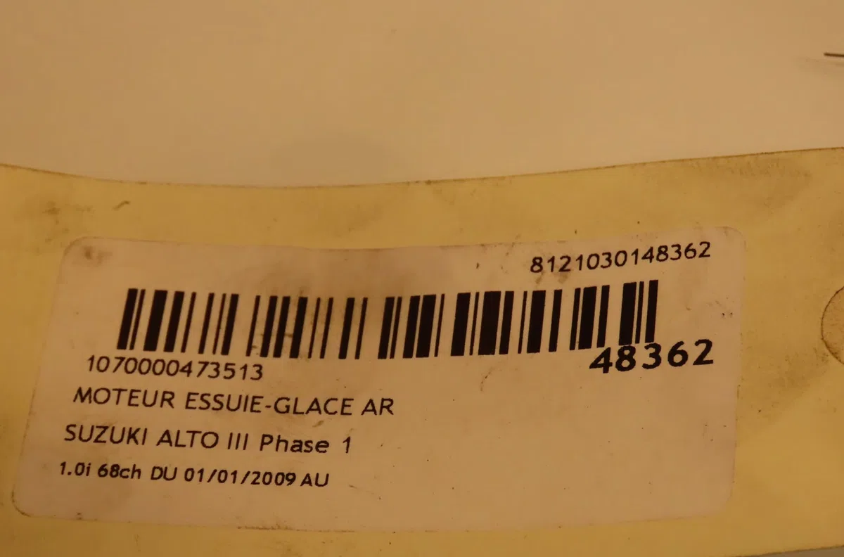 Moteur essuie-glace arrière Suzuki ALTO VII (GF) 1.0 (amf310) (2009) occasion