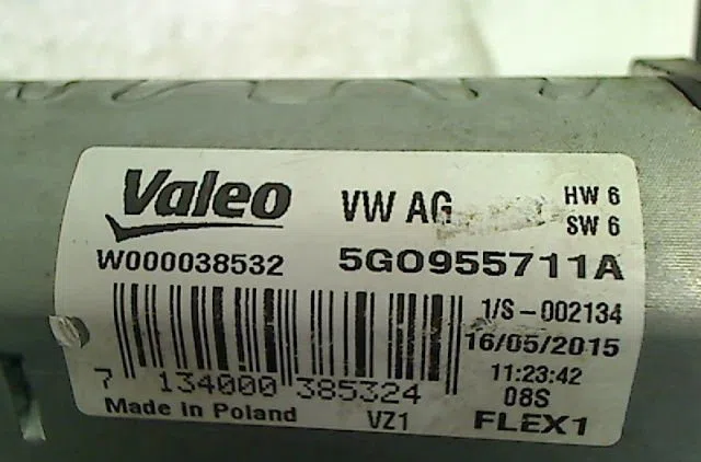 Moteur essuie-glace arrière Volkswagen GOLF VII (5G1, BQ1, BE1, BE2) 1.4 tsi (2014-2020) occasion