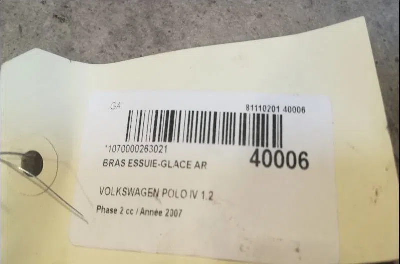 Moteur essuie-glace arrière Volkswagen POLO (9N_, 9A_) 1.2 (2002-2007) occasion