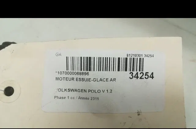 Moteur essuie-glace arrière Volkswagen POLO V (6R1, 6C1) 1.2 tdi (2009) 5 portes occasion