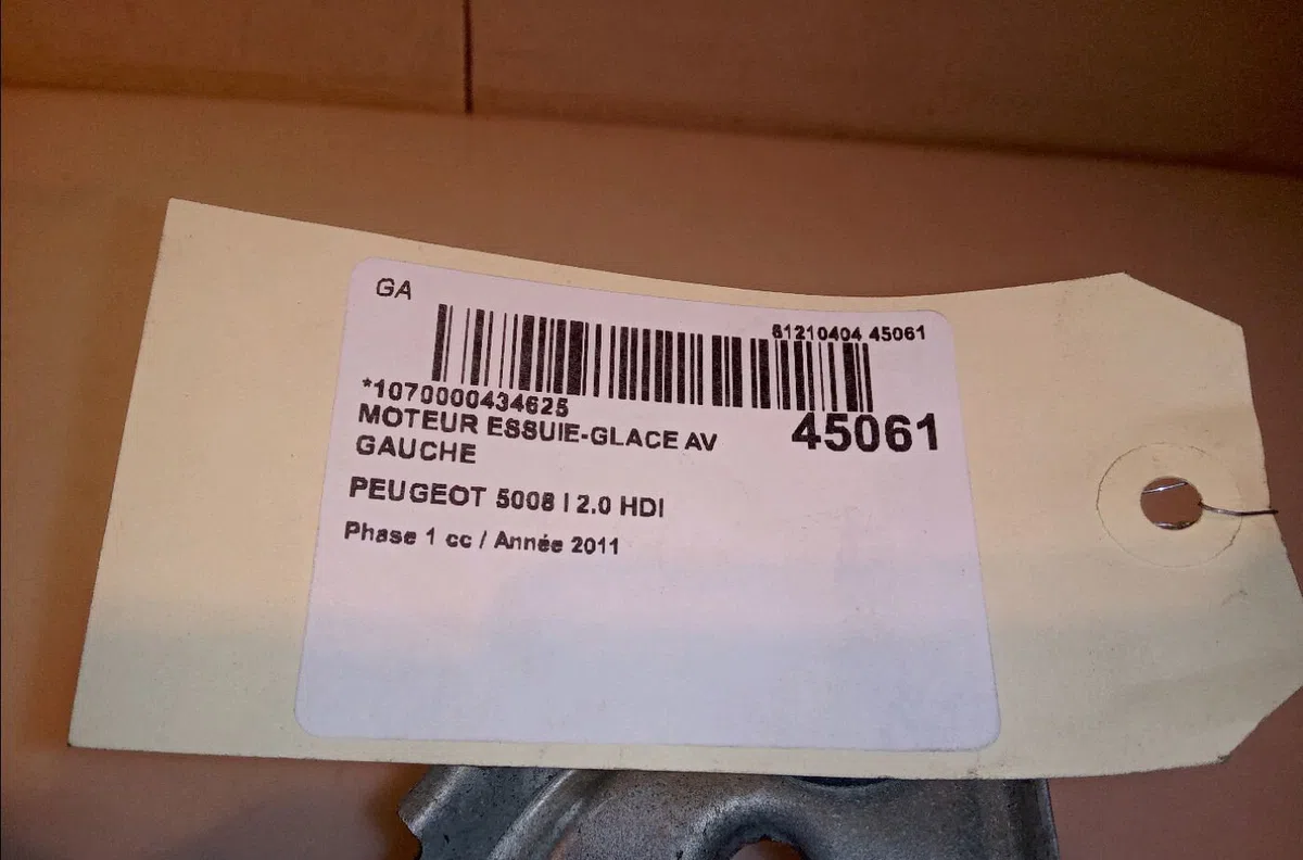 Moteur essuie-glace av gauche Peugeot 5008 (0U_, 0E_) 2.0 hdi 150 - bluehdi 150 (2009-2017) 5 portes occasion