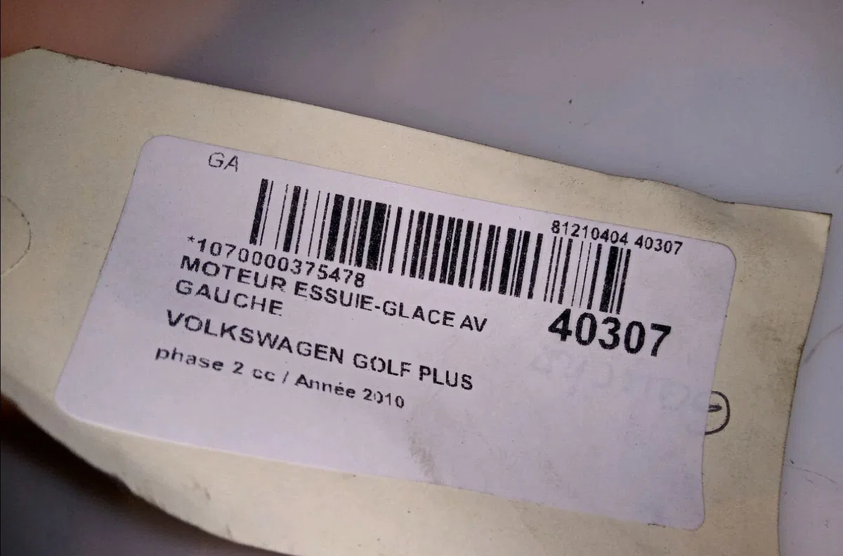 Moteur essuie-glace av gauche Volkswagen GOLF PLUS V (5M1, 521) 1.6 tdi (2009-2013) 5 portes occasion