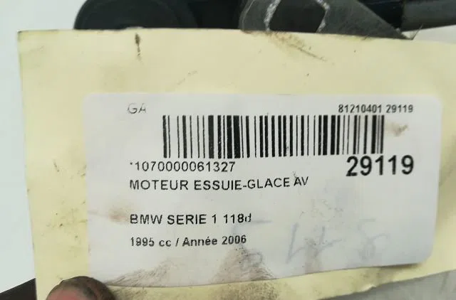 Moteur essuie-glace avant B.M.W. SERIE 1 I 2006 occasion