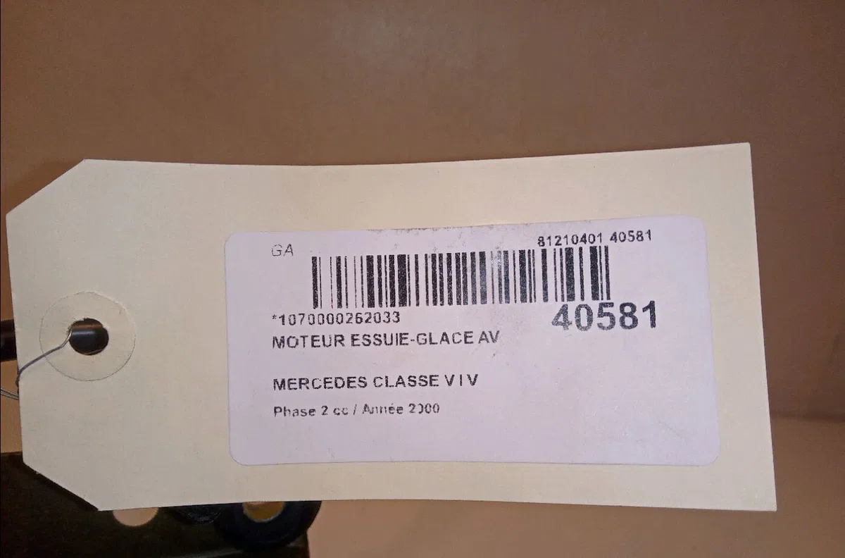 Moteur essuie-glace avant Mercedes-benz CLASSE V (638-2) V 220 cdi (638.294) (1999-2003) occasion