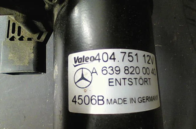 Moteur essuie-glace avant Mercedes-benz VITO - MIXTO Camionnette (W639) 111 cdi (639.601, 639.603) (2007) occasion