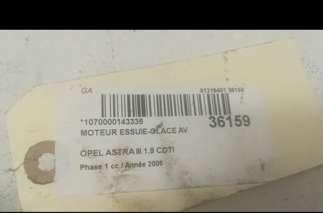Moteur essuie-glace avant Opel ASTRA H GTC (A04) 1.9 cdti (l08) (2005-2010) occasion