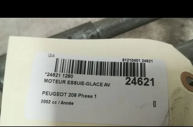Moteur essuie-glace avant PEUGEOT 206 2002 occasion